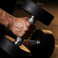 Haltères ronds VIGFIT en gros, haltères sportifs à poids fixe, haltères ronds recouverts de caoutchouc, ensemble complet d'haltères de salle de sport, haltères ronds en livres