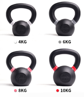Pesas Rusas de Hierro Fundido con Recubrimiento de Polvo Negro para Entrenamiento de Fuerza en el Gimnasio, con Logotipo Personalizado y Agarre, Accesorios de Gimnasio para Hombres