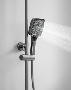 ชุดก๊อกน้ำฝักบัวในห้องน้ำชุดฝักบัวอาบน้ำแบบโมเดิร์นแปรงหรูหราติดผนังหัวฝักบัวสายฝนหัววาล์วเซรามิกหลักวัสดุทองเหลือง - Product Image 5