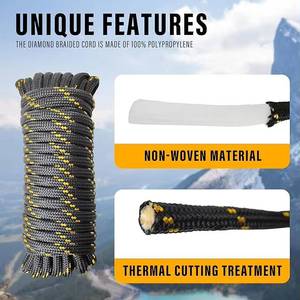 Diamond Braided Polypropylene Nylon <b>Rope</b> Mix <b>Thick</b> Heavy Duty <b>Ropes</b> 1/2 Inch 50ft - Product Image 5