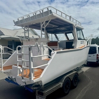 Bateau de pêche en aluminium Gospel Boat Boss 770, yacht professionnel à cabine rapide avec moteur hors-bord pour la pêche en haute mer