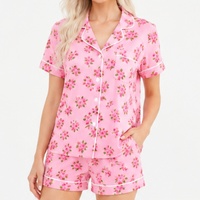 Ensemble de pyjamas deux pièces pour femmes personnalisé, vêtements de détente élégants, vêtements de nuit doux pour femmes, pyjamas imprimés, ensembles de pyjamas courts pour femmes