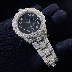 Buss Down <span class=keywords><strong>Moissanite</strong></span> Assista Fornecedor De Aço Inoxidável Relógios Mecânicos para Homens De Luxo Iced Out Vvs Com Caixa - Product Image 4