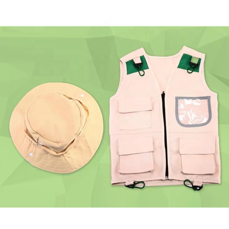 Chaleco Y Sombrero De Explorador Infantil Para Juegos Al Aire Libre | Disfraz De Safari Para Camping Y Senderismo