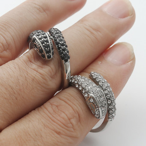 Stainless Steel Animal <b>Snake</b> <b>Ring</b> <b>Silver</b> Black Stone Men's Punk Style Jewelry 21005 - Product Image 3