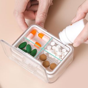 Medical <strong>Kit</strong> Multifunction ABS Tablet Cutter &amp; Splitter Case with Aluminum Pill Drug Box Stocked <strong>Plastic</strong> - Product Image 1