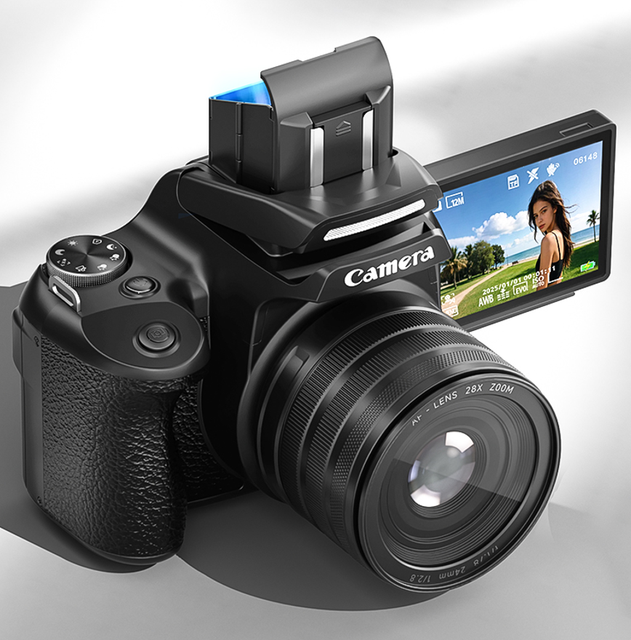 DC207 Waist Flat Viewfinder DSLR Camera 68-megapixel Filter Flip Screen Selfie 4K Digital Video Camera