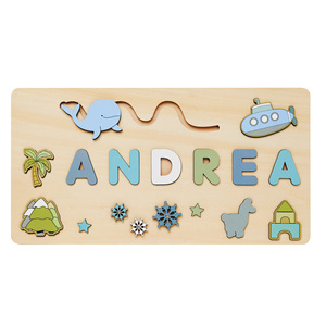 <span class=keywords><strong>Puzzle</strong></span> personnalisé créatif avec nom pour enfants, jouet <span class=keywords><strong>en</strong></span> <span class=keywords><strong>bois</strong></span> pour le premier anniversaire (0-3 ans), planche à gratter - Product Image 5