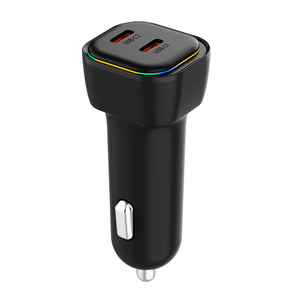 Chargeur de voiture universel portable 60W double port USB-C + C, charge rapide PD, adaptateur de voiture pour iPhone 13 12 11 Pro Max - Product Image 1
