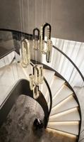 Décoration intérieure contemporaine, lustre moderne pour plafond, escalier de villa ou d'hôtel, lustre luxueux en cristal lumineux
