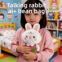 Jouet en peluche intelligent AI parlant, lapin, poupée en tissu, cadeau d'anniversaire pour filles et garçons, polyester, 29,5 cm