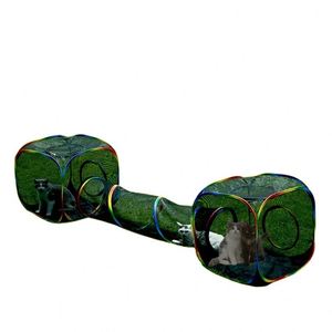 BSCI Factory Rainbow Outside House for Indoor Portable <b>Cat</b> <b>Tent</b> 2 Way <b>with</b> 2 Cube <b>Cat</b> <b>Tunnel</b>, for <b>Cats</b> Kitty and Small Animals - Product Image 1