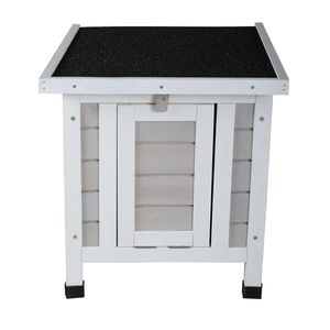 Caseta Moderna de Madera para Mascotas con Techo Resistente a la Intemperie para Mascotas Pequeñas, Uso Interior y Exterior, Forma Rectangular, Cierre Deslizante - Product Image 4