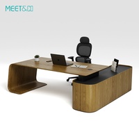 Bureau de direction modulaire convertible et extensible en forme de L, de luxe moderne, avec construction en bois durable pour usage commercial