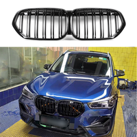 Pour BMW X1 F48 F49 LCI 2019+ Grille de calandre avant à double lamelles en ABS noir brillant moulée par injection