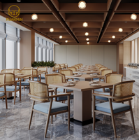 Meubles modernes de luxe pour hôtels, restaurants, lobby, restaurants, tables en rotin en bois personnalisables, chaises, café, meubles commerciaux