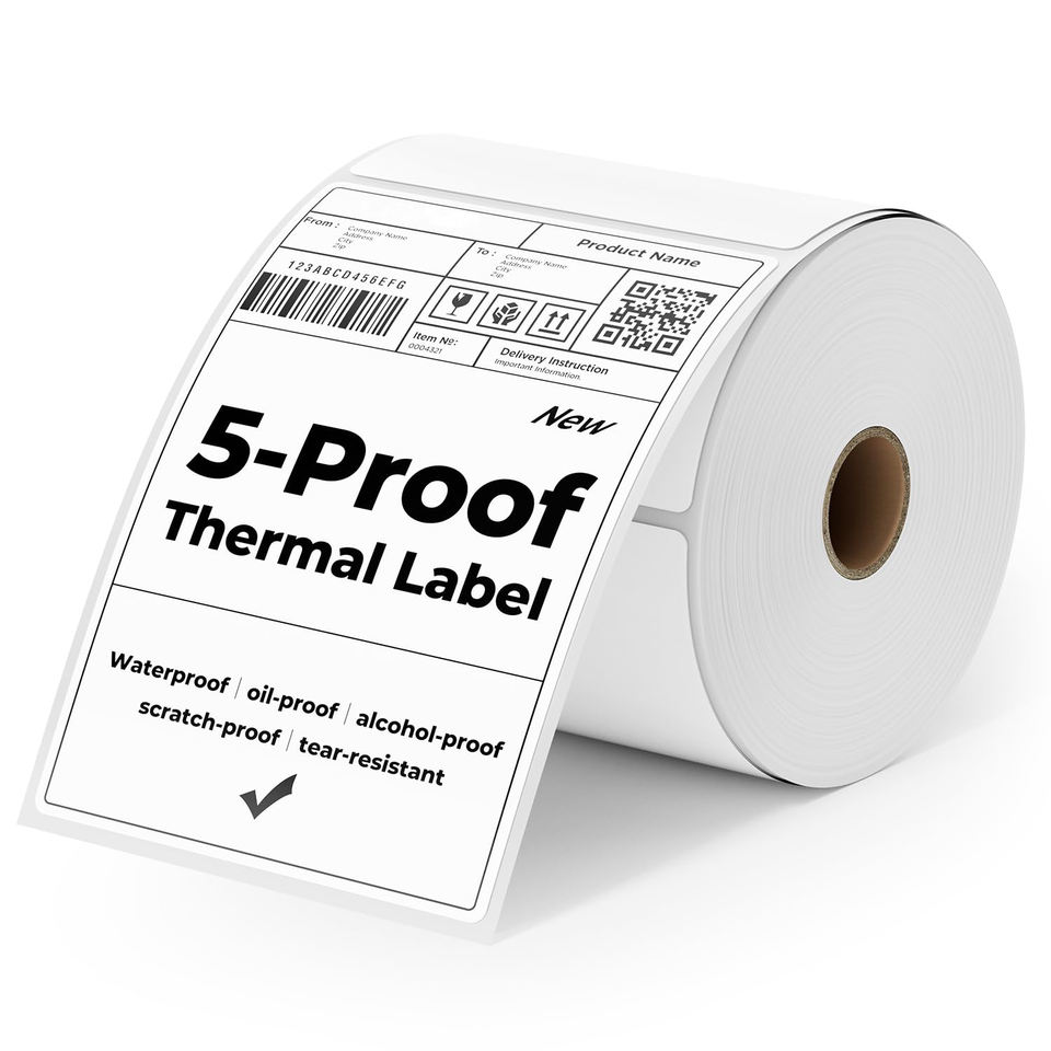 100X150mm 300Sheets Direct Thermal Shipping Labels Durable Waterproof ...