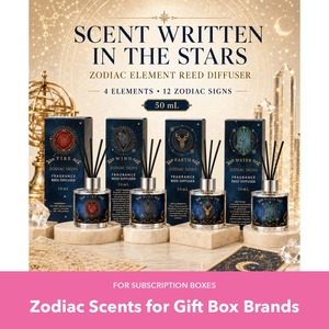 Reed Diffuser <b>Sweet</b> Floral Fruit Zodiac Water Sign Scent for Subscription <b>Boxes</b> and <b>Gift</b> Sets Wholesale Private Label - Product Image 1