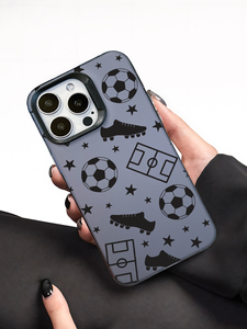 Coque antichoc en TPU à motif de dessin animé de matériel de football avec protection anti-traces de doigts et de l'objectif pour 17/16/15/14/13 ProMax - Product Image 2