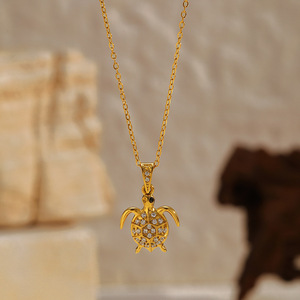 Летняя коллекция Ocean: ожерелье из нержавеющей стали с позолотой 18K и бриллиантами, сертификат CE, для вечеринок - Product Image 5