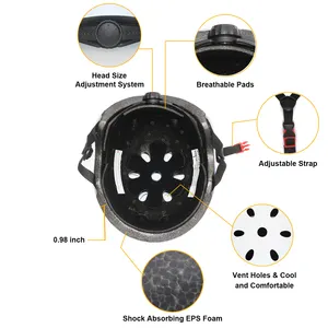 Skateboard Helmet ABS Shell Classic Unisex Inline Roller Skating Helmet And Electric Scooter Helmet For Kids And Adult