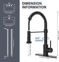 Robinet de cuisine monocommande en acier inoxydable à monter sur plan avec douchette extractible, pour usage domestique