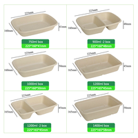 Conteneur alimentaire à emporter biodégradable compostable jetable écologique emballage de bagasse de canne à sucre pour boîte à lunch