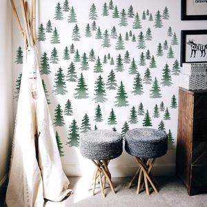 Pochoirs de pin réutilisables 5 pièces carrés 5 tailles 11.8/9.8/7.9/5.9/3.9 pouces Aspen Pine Tree PET pour <span class=keywords><strong>peinture</strong></span> mur toile meubles - Product Image 3