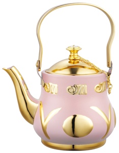 <span class=keywords><strong>Teiera</strong></span> Araba Premium in Oro con Incisioni - Ideale per Cerimonie del Tè Mediorientali e Regali di Lusso - Product Image 5