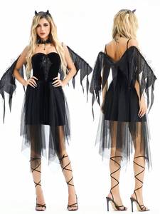 Costume d'Halloween 2026 pour adulte, style gothique sombre, sexy, robe d'ange, de diable, de vampire, de sorcière, tenue de fête - Product Image 4