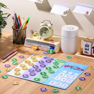 Kustom 4 set papan hapus kering magnetik dasar pengambilan ulang sepuluh nilai tempat untuk siswa sekolah kelas - Product Image 2