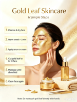 Masque facial en feuille d'or 24 carats 9,33*9,33 cm, produit de beauté pour le visage, soin de la peau, Secum Decor, feuille d'or pur
