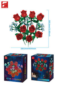 Cross-border Zybl11001-46 ABS Plastic Building <b>Block</b> Flower Assembly DIY Toy Rose Bouquet Sunflower Desktop Decoration for 14 - Product Image 4