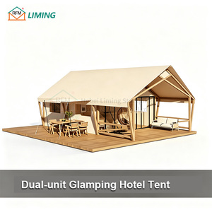 Tente de glamping multifonctionnelle d'extérieur, abri de villégiature imperméable, tente de restauration et de réception pour <span class=keywords><strong>camping</strong></span> et village touristique - Product Image 2