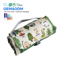 Couverture de pique-nique pliable personnalisée avec logo couleur, imperméable, anti-humidité, portable, mini, en tissu Oxford, pour camping, plage, lavable