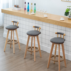 Tabourets <span class=keywords><strong>de</strong></span> <span class=keywords><strong>bar</strong></span> en bois rembourrés <span class=keywords><strong>de</strong></span> style nordique moderne en gros, chaises hautes pour table <span class=keywords><strong>de</strong></span> <span class=keywords><strong>bar</strong></span> - Product Image 5