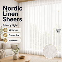 Voilages style nordique aspect lin, occultants et filtrants la lumière, vente en gros pour les marchés américain et européen, sur mesure