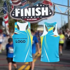 เสื้อกล้ามวิ่งลำลองพิมพ์ลายแบบรีดร้อน ผ้าโพลีเอสเตอร์ตาข่าย 100% แห้งเร็ว ระบายอากาศดี เหมาะสำหรับวิ่งมาราธอนและออกกำลังกาย - Product Image 1