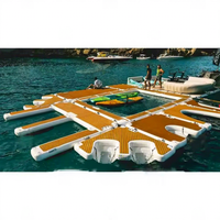 Plateforme flottante gonflable robuste en PVC de qualité commerciale pour jet ski et yacht, ancrable et stable pour usage en marina