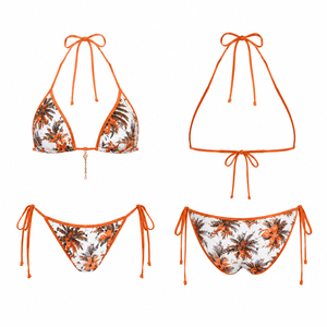 Conjunto de Bikini con Estampado Floral, Traje de Baño Triangular con Tanga, Ropa de Playa para Mujer, Traje de Baño Personalizado OEM - Product Image 3