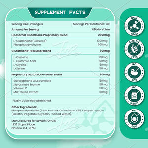 OEM Private Label 1000mg 60Caps integratore antiossidante L glutatione Softgel capsule per lo sbiancamento della pelle - Product Image 2