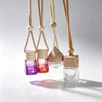 Flacon diffuseur en verre vide de 10 ml à dégradé de couleurs, avec bouchon à vis et corde de suspension, pour désodorisant de voiture