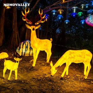 Momovalley-Lumières <span class=keywords><strong>de</strong></span> cerf en fibre <span class=keywords><strong>de</strong></span> verre translucide pour l'intérieur, éclairage <span class=keywords><strong>de</strong></span> <span class=keywords><strong>Noël</strong></span> pour jardins et pelouses - Product Image 1