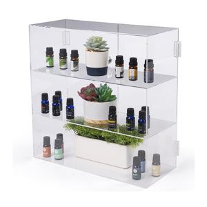 <span class=keywords><strong>Vitrina</strong></span> <span class=keywords><strong>de</strong></span> encimera <span class=keywords><strong>de</strong></span> acrílico transparente <span class=keywords><strong>de</strong></span> 2 niveles moderna con puertas con bisagras <span class=keywords><strong>de</strong></span> bloqueo - Product Image 1