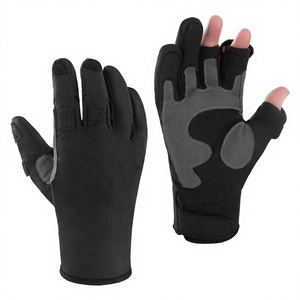 Fishing <b>Gloves</b> Half Finger Neoprene Insulated Unisex All Seasons Hook And Loop Closure cycling fishing <b>gloves</b> manufacturer - Product Image 2