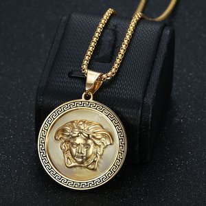 <span class=keywords><strong>Collana</strong></span> con Ciondolo Geometrico Buddista in Acciaio Inossidabile Nero Dorato Placcato Oro per Anniversario dei Bambini - Product Image 2