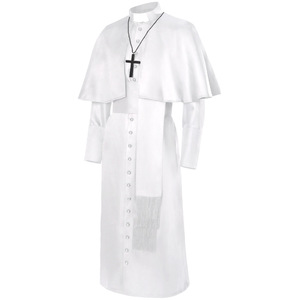 Disfraz <span class=keywords><strong>de</strong></span> Sacerdote Medieval Iglesia Católica Religioso Romano Retro <span class=keywords><strong>Papa</strong></span> Pastor Padre Misa Misionero Túnica Clero Sotana Conjunto Completo - Product Image 3