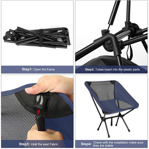 Chaise de camping pliante ultralégère et compacte pour l'extérieur, idéale pour la plage, le jardin, les pique-niques et la randonnée – Vente en gros - Product Image 4