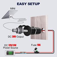 Adaptador de Corriente Empotrable Starlink Mini, Convertidor Elevador de Voltaje de 12V-30V CC, Impermeable IP67, 3.5A 105W, Aleación de Aluminio