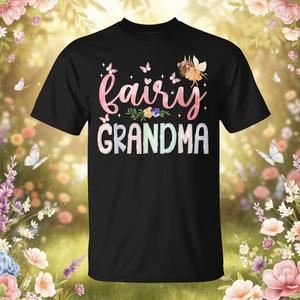 Camiseta floral mágica de Fairy Grandma para mujer, cuello redondo, manga corta, impresión digital, regalo de cumpleaños, ropa para fiesta de reunión familiar - Product Image 2